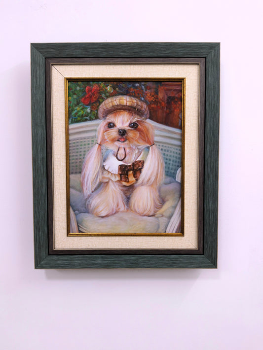 Custom Pet Portrait Oil Painting – Handmade Memorial Gift – Worldwide Shipping